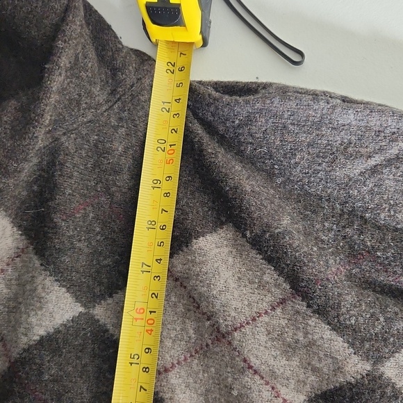 J Crew Sweater Mens Size L Lambs Wool Argyle Sweater Gray Tan - Picture 6 of 10